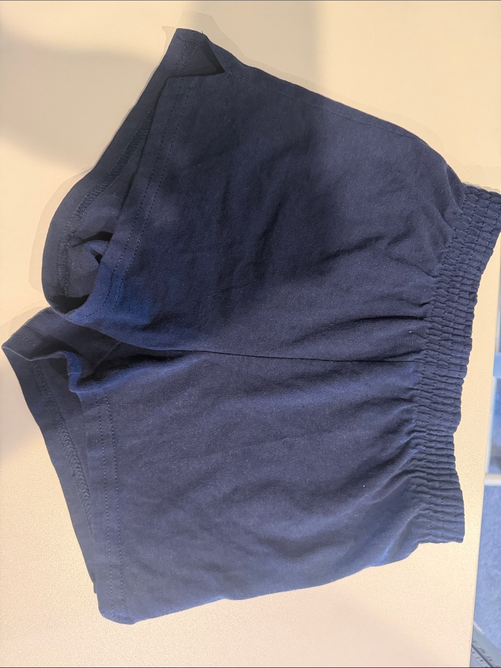 Women's Navy Athletic Shorts with Elastic Waist